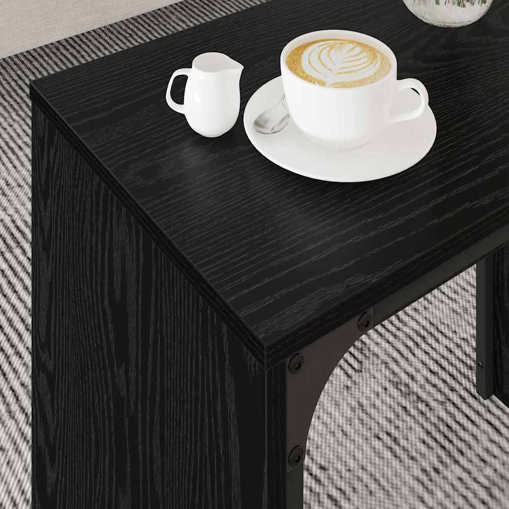 Tavolino da salotto 3 pcs Rovere Nero Legno multistrato