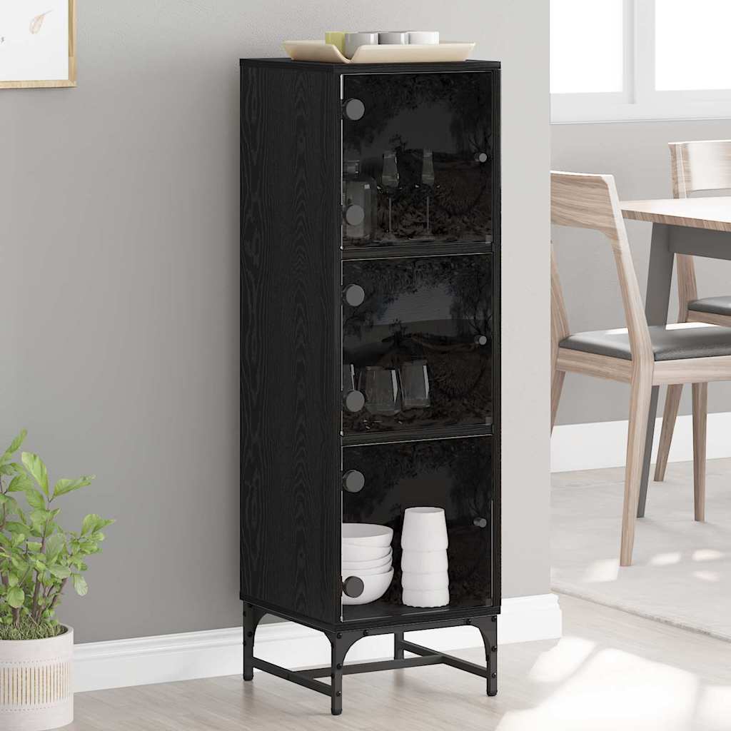 Credenza Rovere Nero 35 x 37 x 117 cm