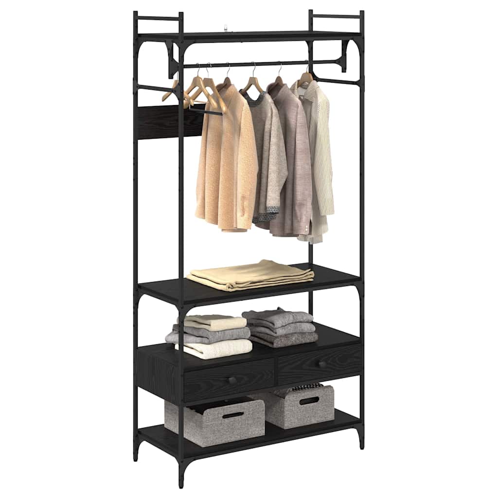 Guardaroba Rovere nero 89 x 39 x 184.5 cm Legno multistrato | homemem39