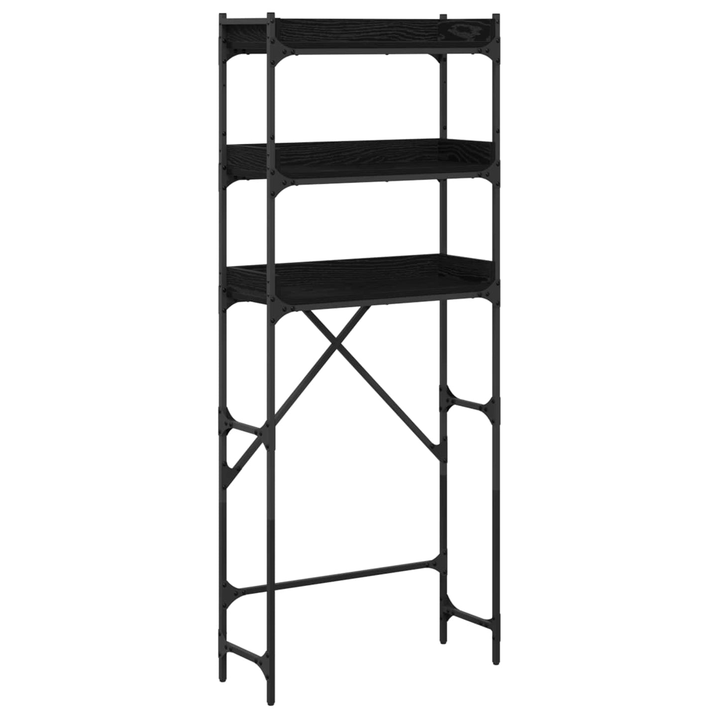 Mensola per lavatrice Rovere Nero 67 x 25 x 163 cm | homemem39