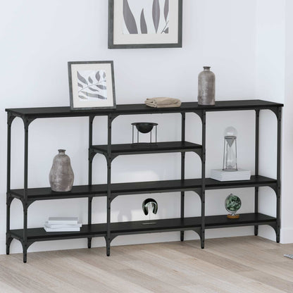 Tavolo consolle Rovere nero 160 x 29 x 80 cm Legno multistrato | homemem39