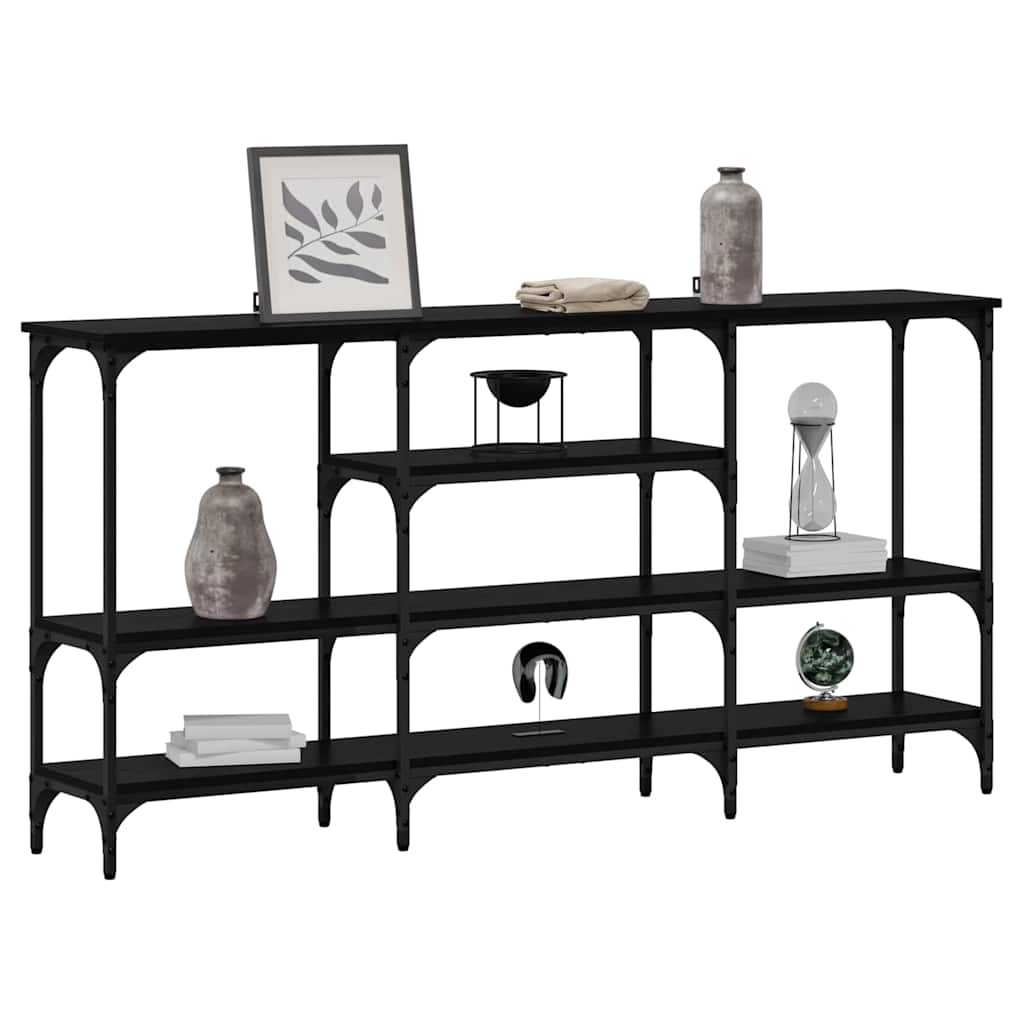 Tavolo consolle Rovere nero 160 x 29 x 80 cm Legno multistrato