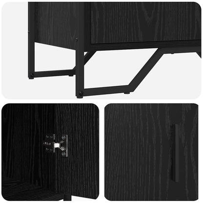 Credenza con cassetto Rovere Nero 79,5 x 35,5 x 74,5 cm