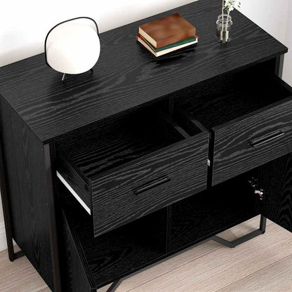 Credenza con cassetto Rovere Nero 79,5 x 35,5 x 74,5 cm
