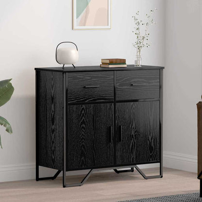 Credenza con cassetto Rovere Nero 79,5 x 35,5 x 74,5 cm