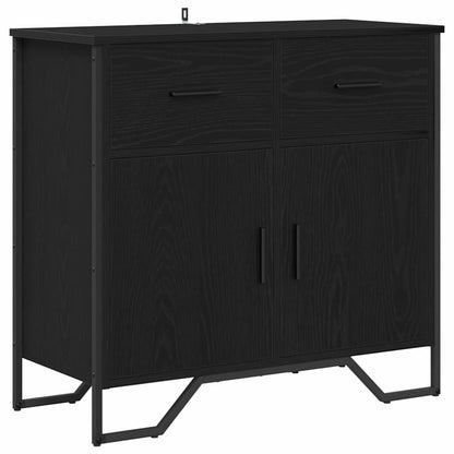 Credenza con cassetto Rovere Nero 79,5 x 35,5 x 74,5 cm