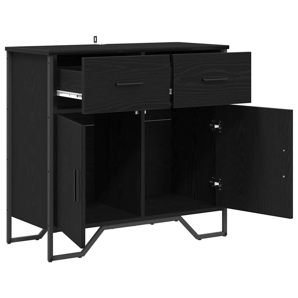 Credenza con cassetto Rovere Nero 79,5 x 35,5 x 74,5 cm