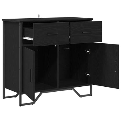 Credenza con cassetto Rovere Nero 79,5 x 35,5 x 74,5 cm