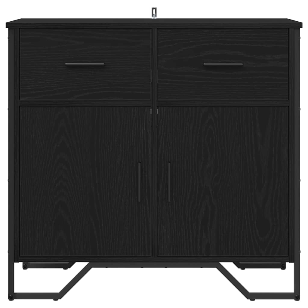 Credenza con cassetto Rovere Nero 79,5 x 35,5 x 74,5 cm