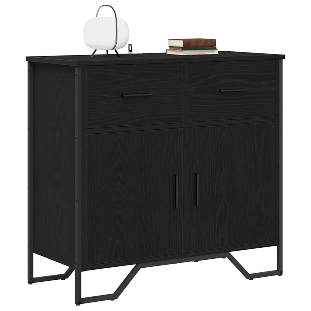 Credenza con cassetto Rovere Nero 79,5 x 35,5 x 74,5 cm