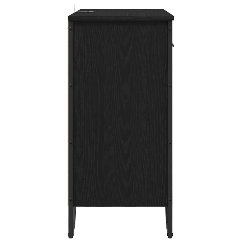 Credenza con cassetto Rovere Nero 79,5 x 35,5 x 74,5 cm
