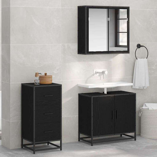 Credenza Rovere Nero 35.5 x 35 x 76 cm