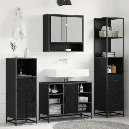 Set di mobili per il bagno Rovere Nero 35 x 37,5 x 166 cm | homemem39