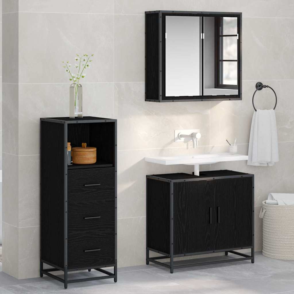 Set di mobili per il bagno Rovere Nero 35 x 37,5 x 100 cm