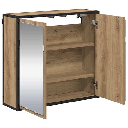 Scaffale da parete con porta Rovere artigianale 65 x 20 x 60 cm | homemem39