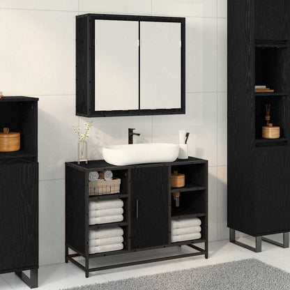Scaffale da parete con lo scaffale Rovere Nero 65 x 20 x 60 cm