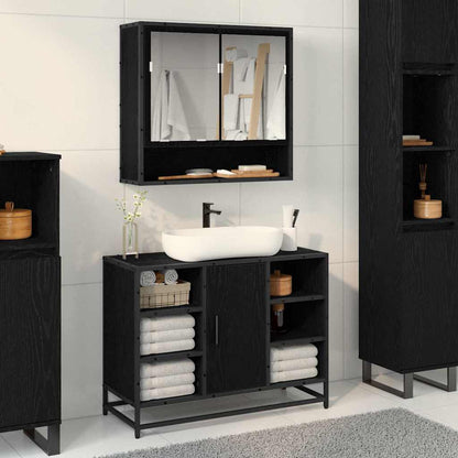 Scaffale da parete con lo scaffale Rovere Nero 65 x 20 x 60 cm