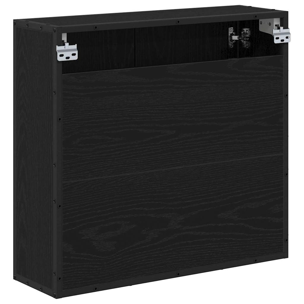 Scaffale da parete con lo scaffale Rovere Nero 65 x 20 x 60 cm