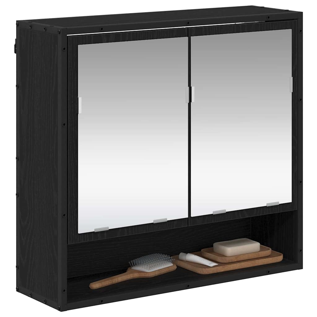 Scaffale da parete con lo scaffale Rovere Nero 65 x 20 x 60 cm | homemem39
