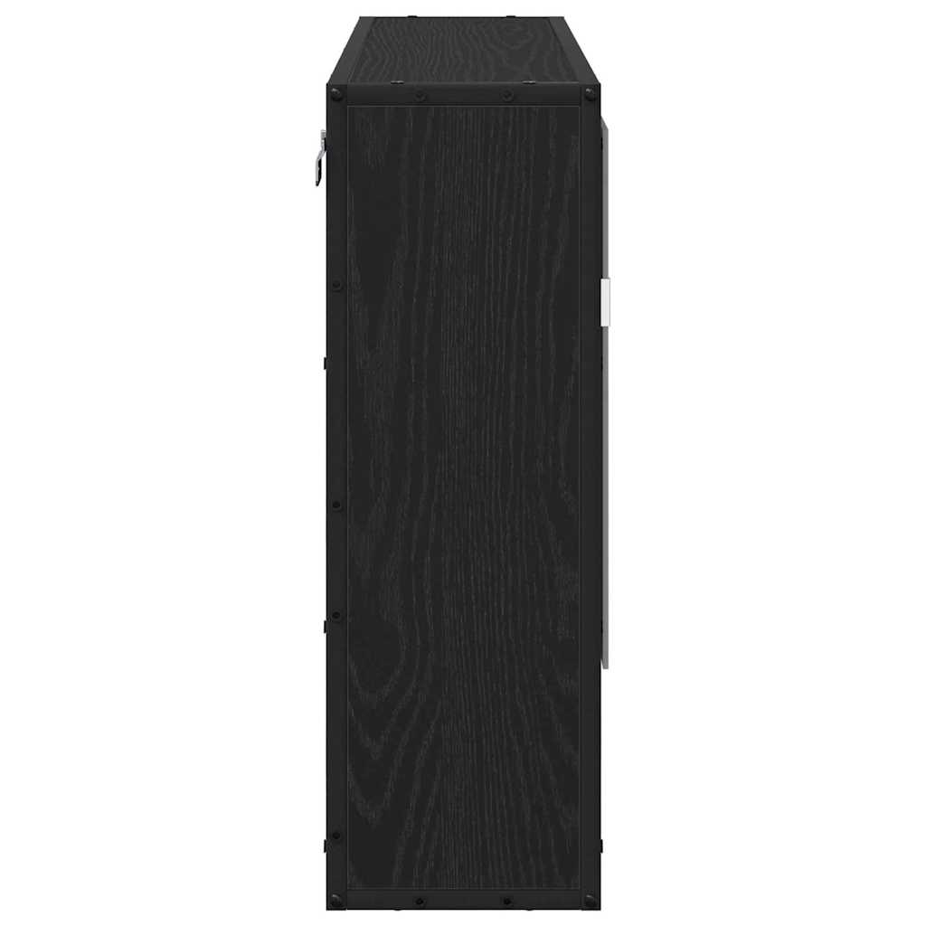 Scaffale da parete con lo scaffale Rovere Nero 65 x 20 x 60 cm | homemem39