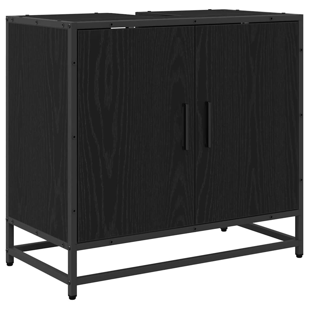Armadio per Lavabo da Bagno Rovere Nero 65 x 33 x 60 cm | homemem39