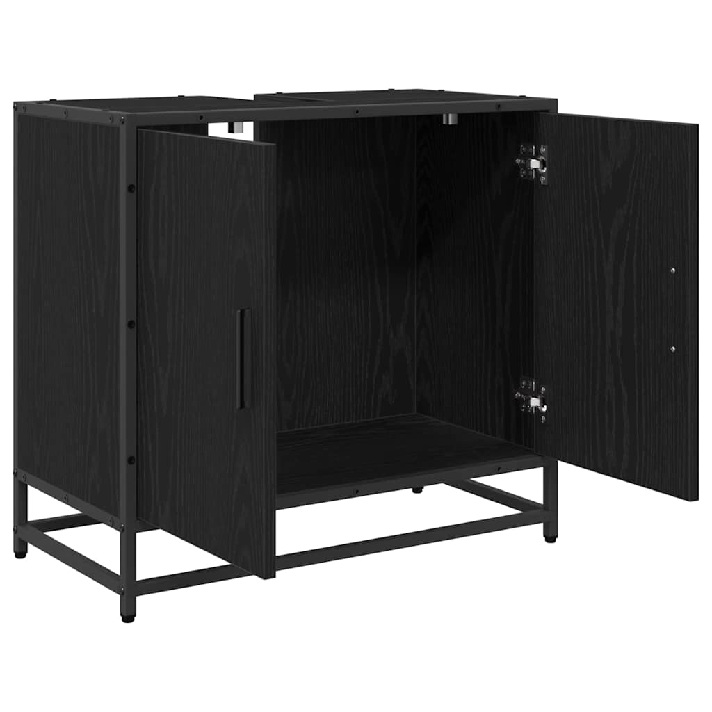 Armadio per Lavabo da Bagno Rovere Nero 65 x 33 x 60 cm | homemem39