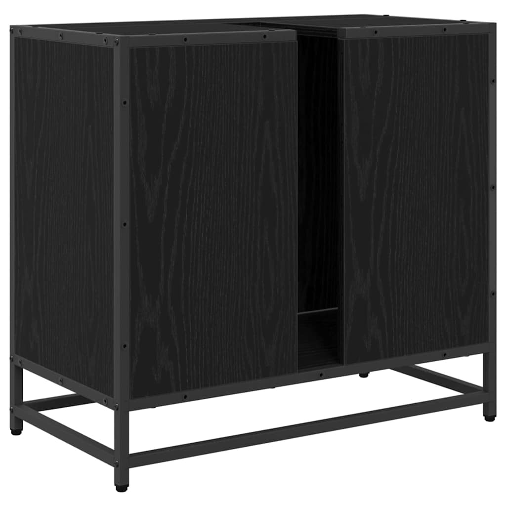 Armadio per Lavabo da Bagno Rovere Nero 65 x 33 x 60 cm | homemem39