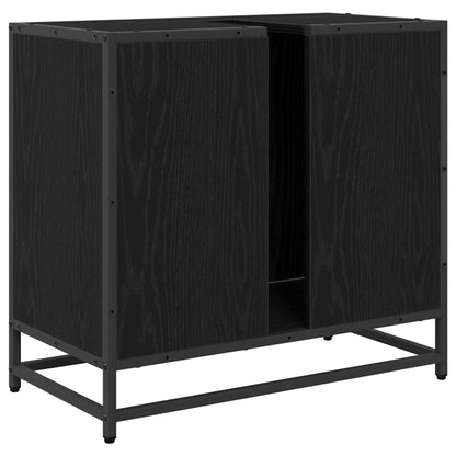 Armadio per Lavabo da Bagno Rovere Nero 65 x 33 x 60 cm