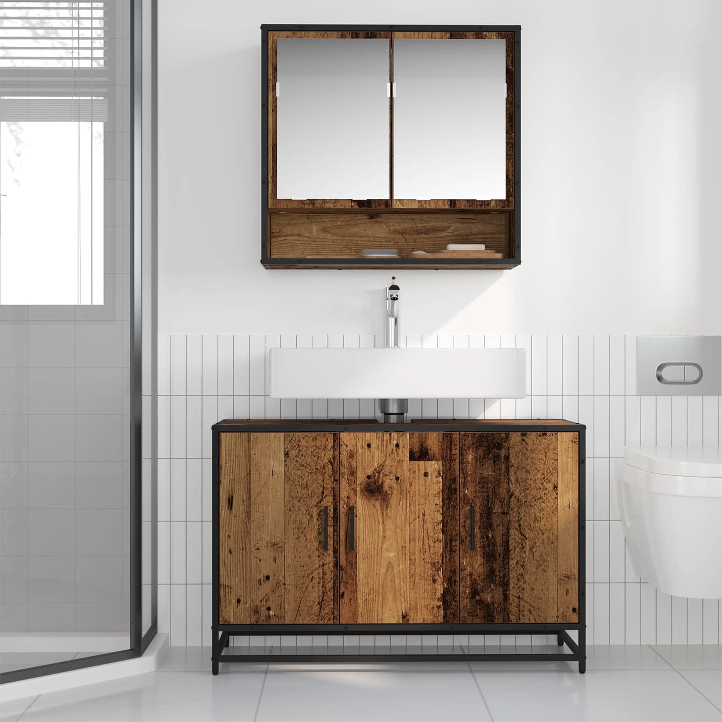 Mobile da Bagno Legno vecchio 90 x 33 x 60 cm Legno multistrato | homemem39