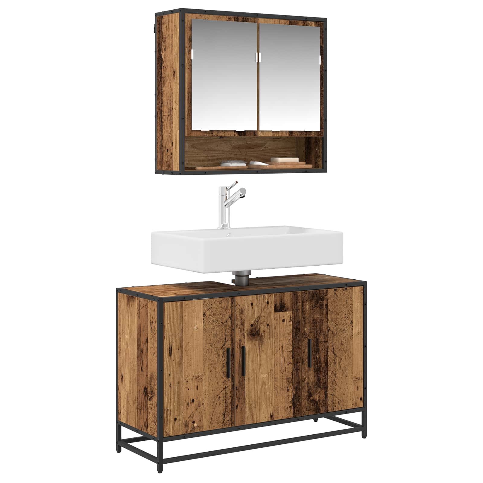 Mobile da Bagno Legno vecchio 90 x 33 x 60 cm Legno multistrato | homemem39