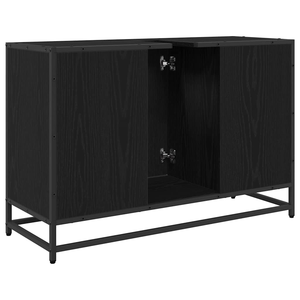 Mobile da Bagno Rovere Nero 90 x 33 x 60 cm Legno multistrato | homemem39