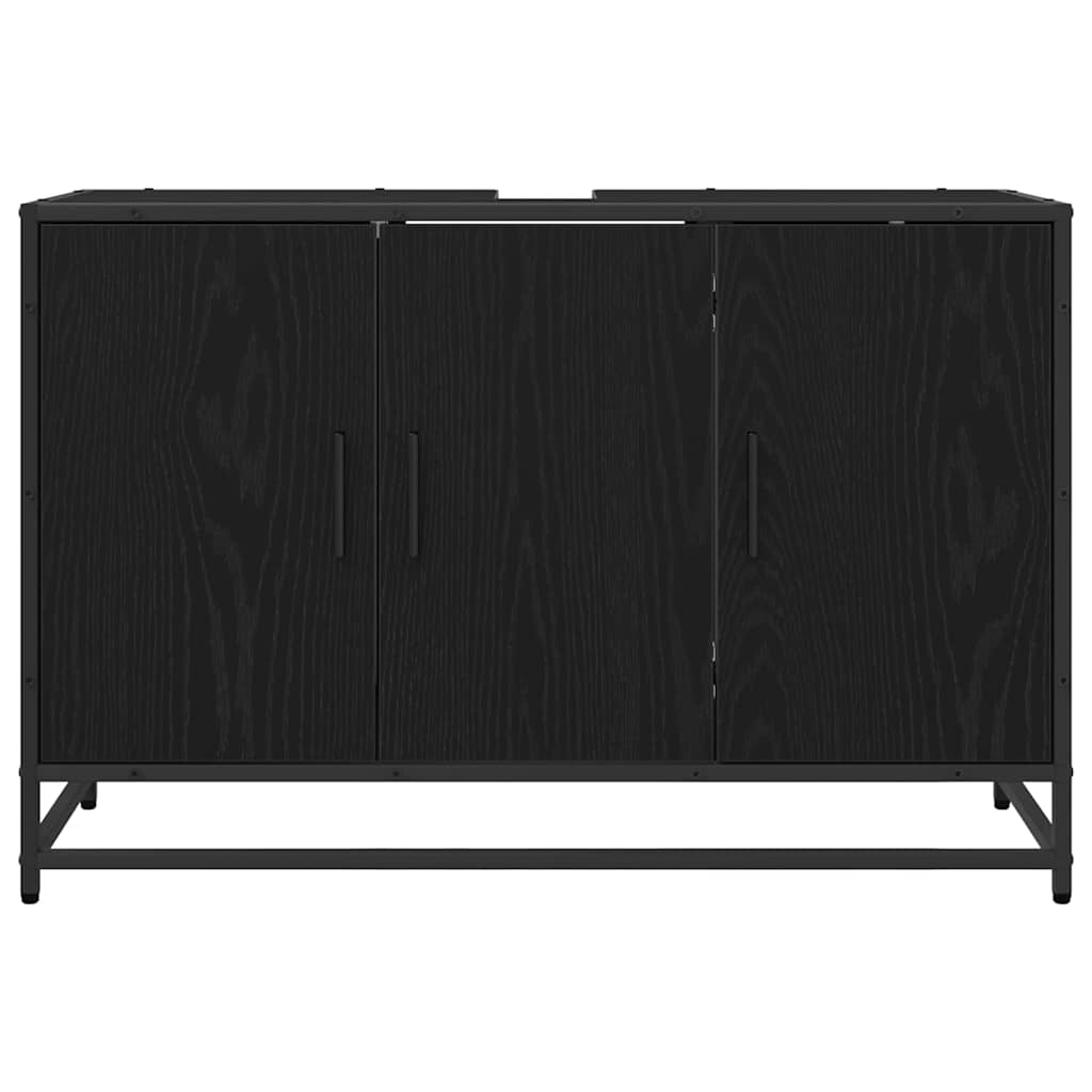 Mobile da Bagno Rovere Nero 90 x 33 x 60 cm Legno multistrato | homemem39