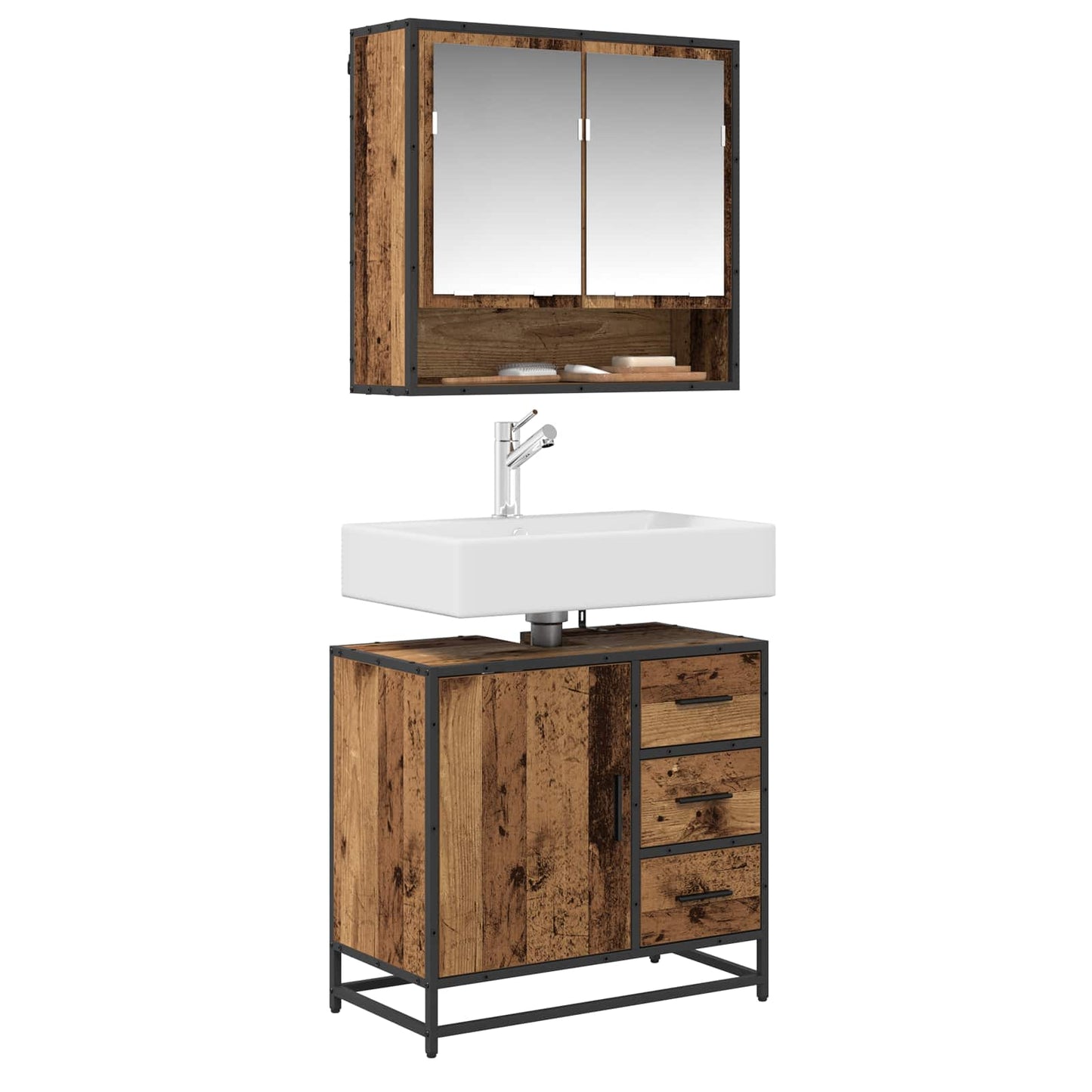 Mobile da Bagno Legno vecchio 65 x 33 x 60 cm Legno multistrato | homemem39