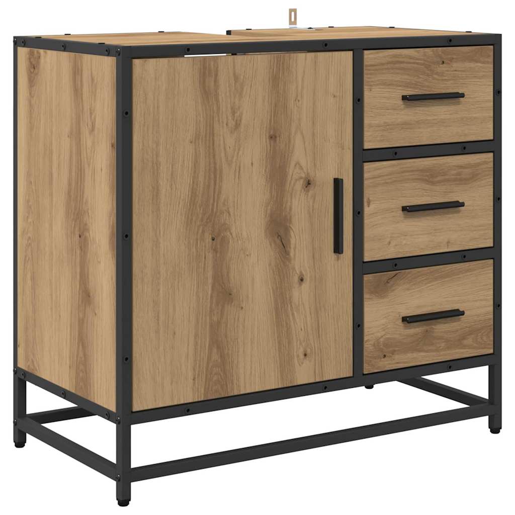 Mobile da Bagno con cassetto Rovere artigianale 65 x 33 x 60 cm
