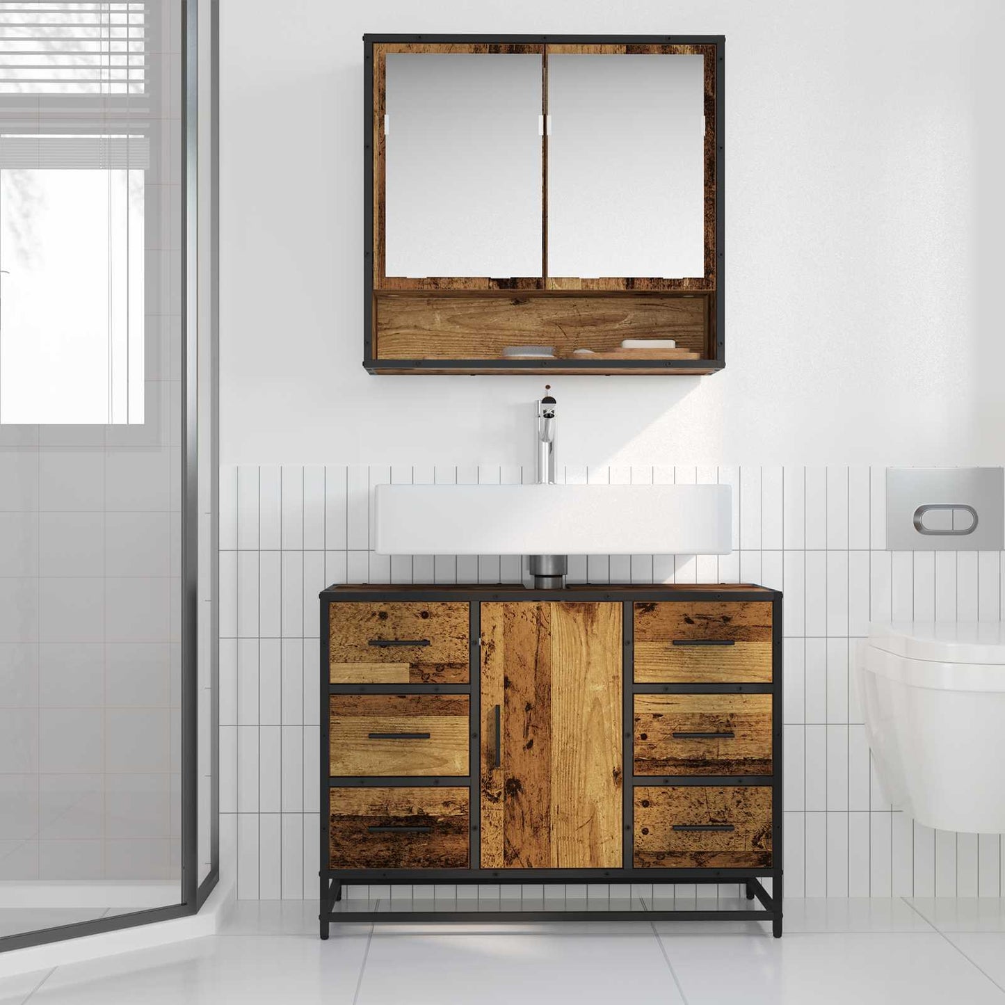 Mobile da Bagno Legno vecchio 80 x 33 x 60 cm Legno multistrato | homemem39
