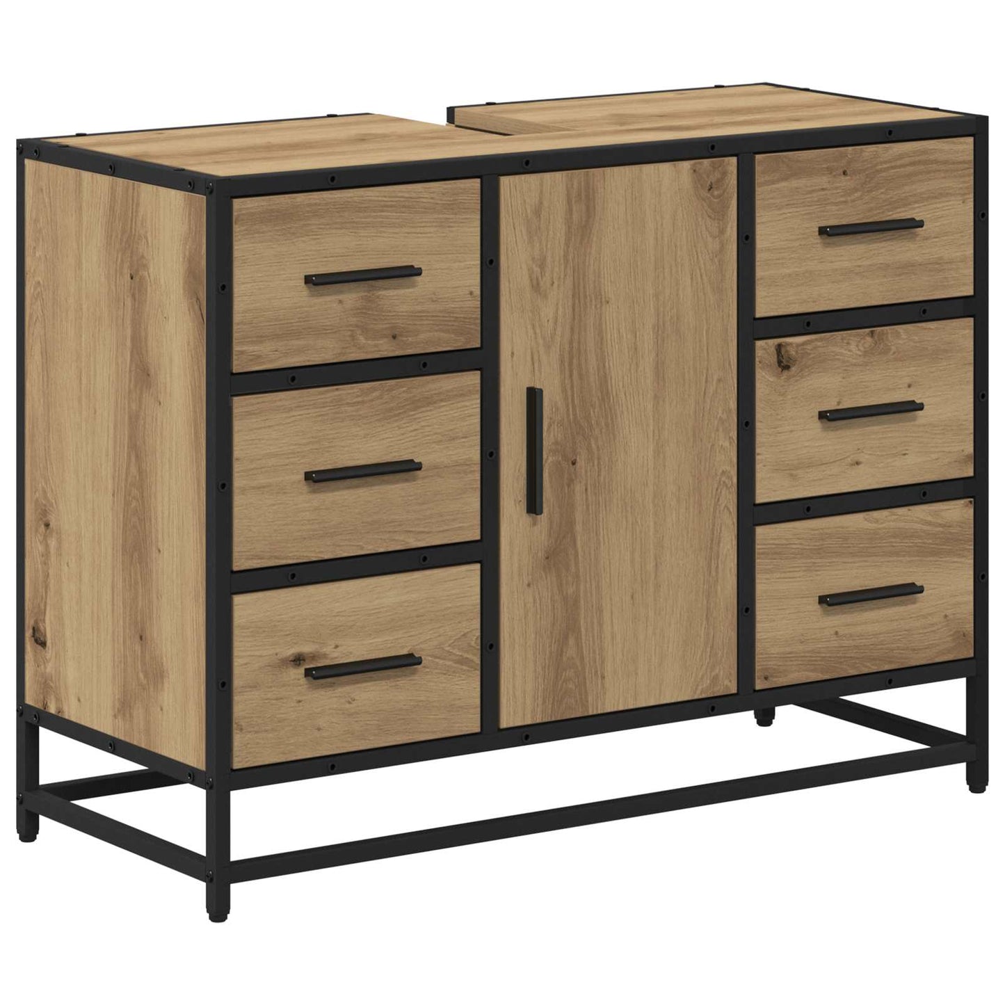Mobile da Bagno con cassetto Rovere artigianale 80 x 33 x 60 cm | homemem39