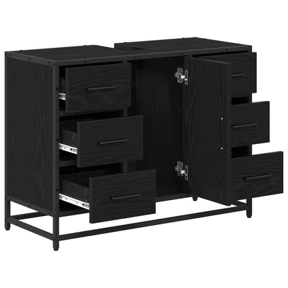 Mobile da Bagno Rovere Nero 80 x 33 x 60 cm Legno multistrato | homemem39