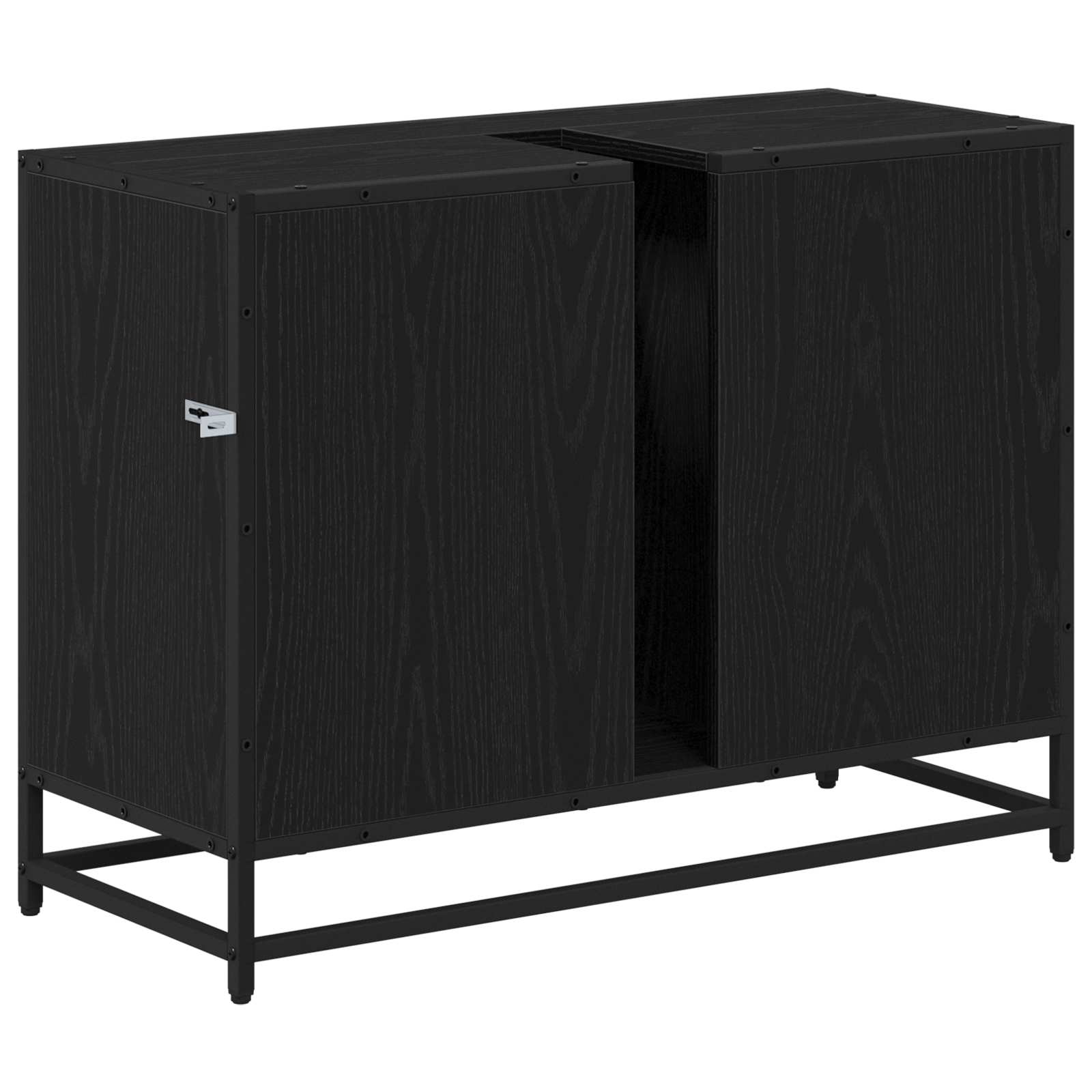 Mobile da Bagno Rovere Nero 80 x 33 x 60 cm Legno multistrato | homemem39