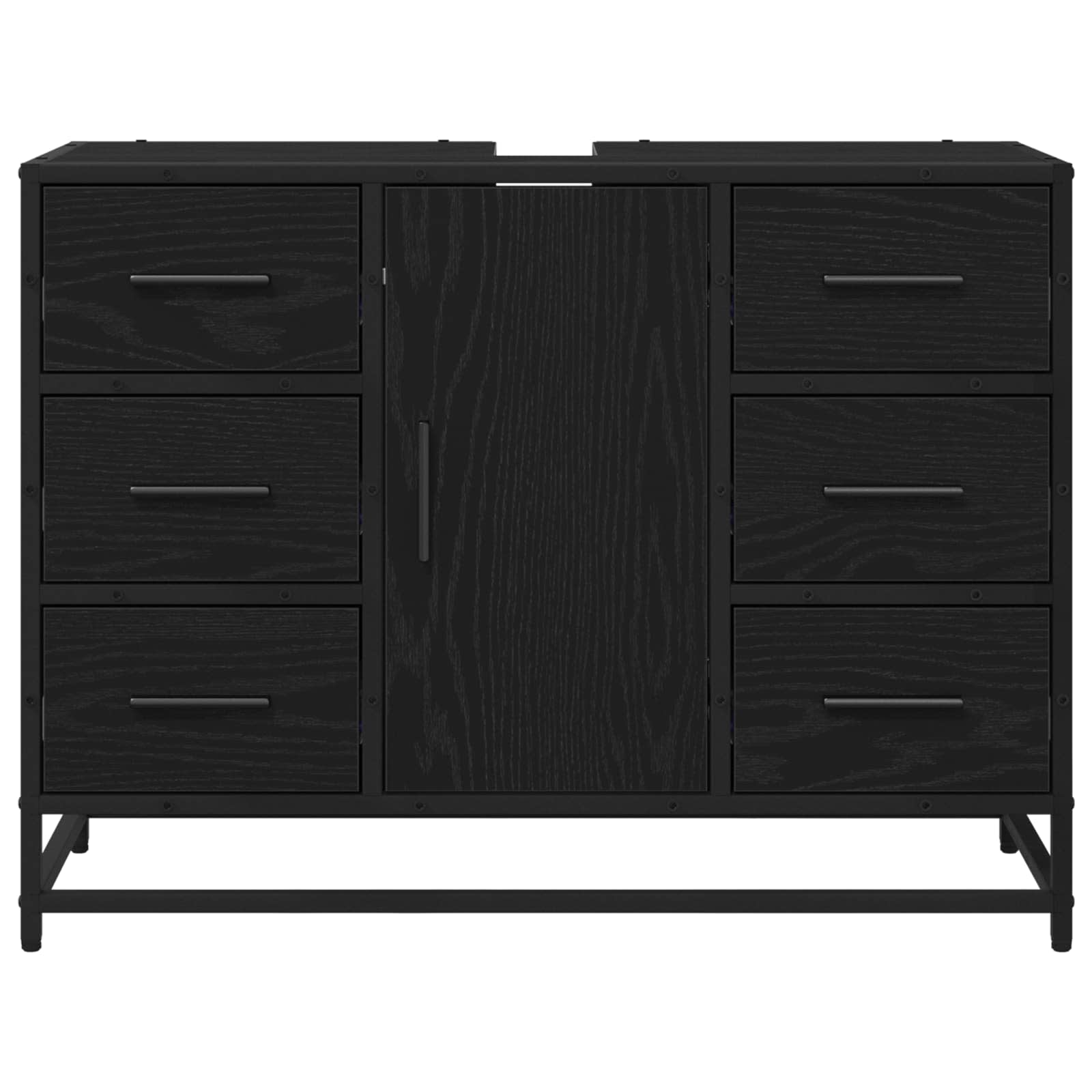 Mobile da Bagno Rovere Nero 80 x 33 x 60 cm Legno multistrato | homemem39