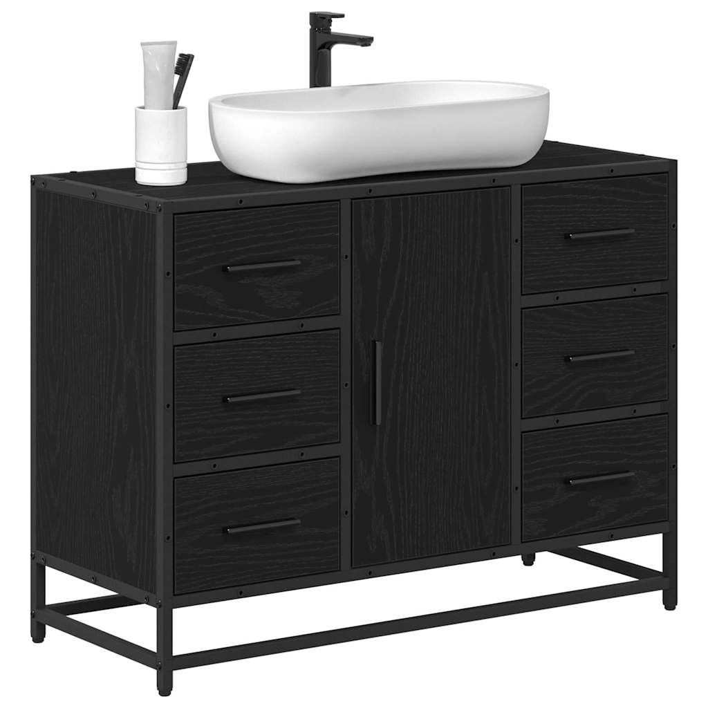 Mobile da Bagno Rovere Nero 80 x 33 x 60 cm Legno multistrato