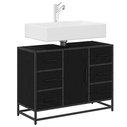 Mobile da Bagno Rovere Nero 80 x 33 x 60 cm Legno multistrato | homemem39