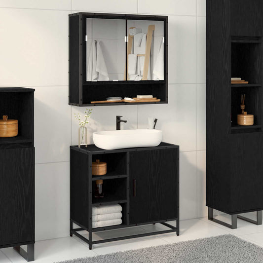 Mobile da Bagno Rovere Nero 65 x 33 x 60 cm Legno multistrato