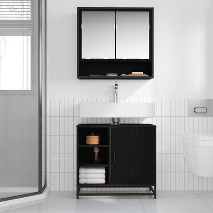 Mobile da Bagno Rovere Nero 65 x 33 x 60 cm Legno multistrato | homemem39