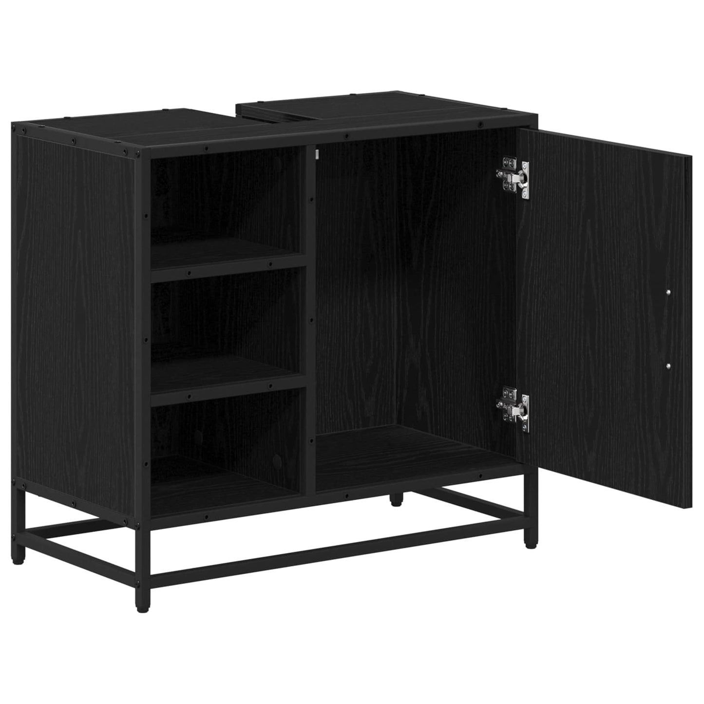 Mobile da Bagno Rovere Nero 65 x 33 x 60 cm Legno multistrato | homemem39