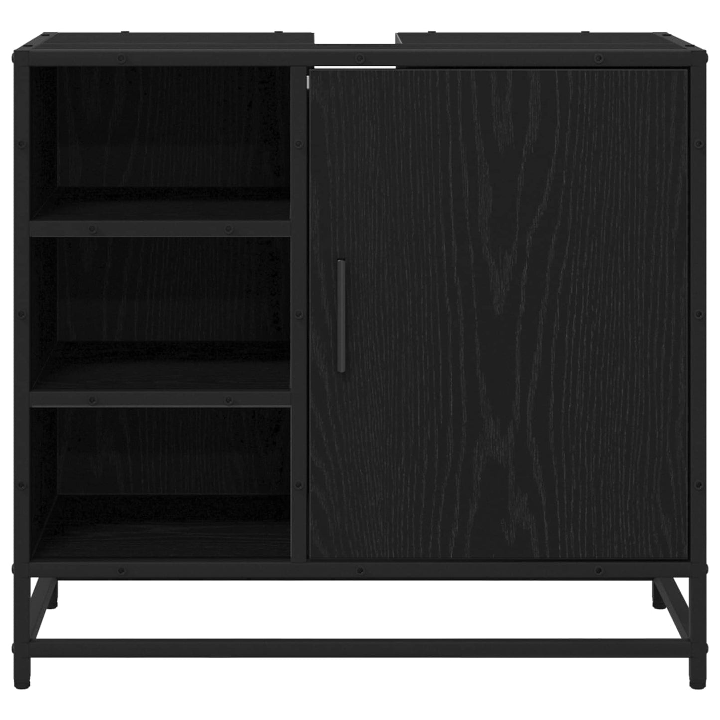 Mobile da Bagno Rovere Nero 65 x 33 x 60 cm Legno multistrato | homemem39
