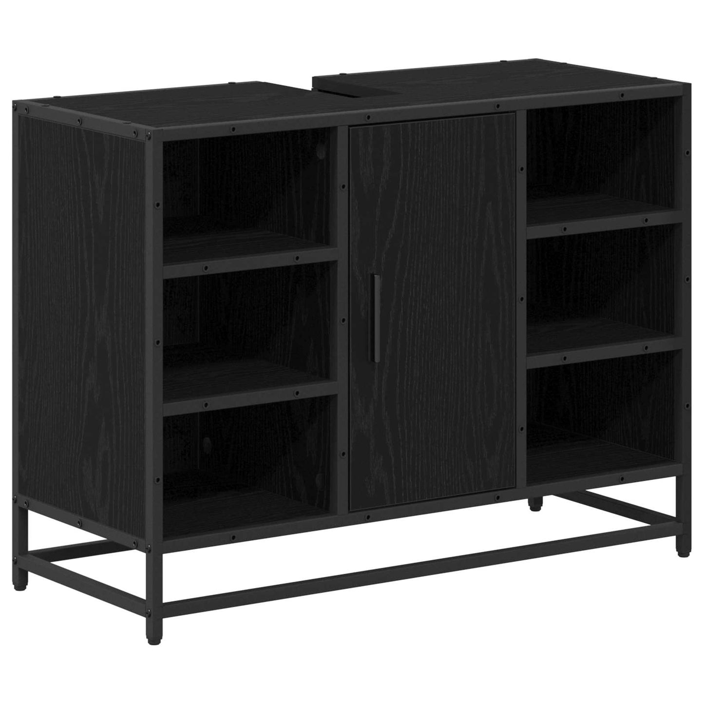 Mobile da Bagno Rovere Nero 80 x 33 x 60 cm Legno multistrato | homemem39