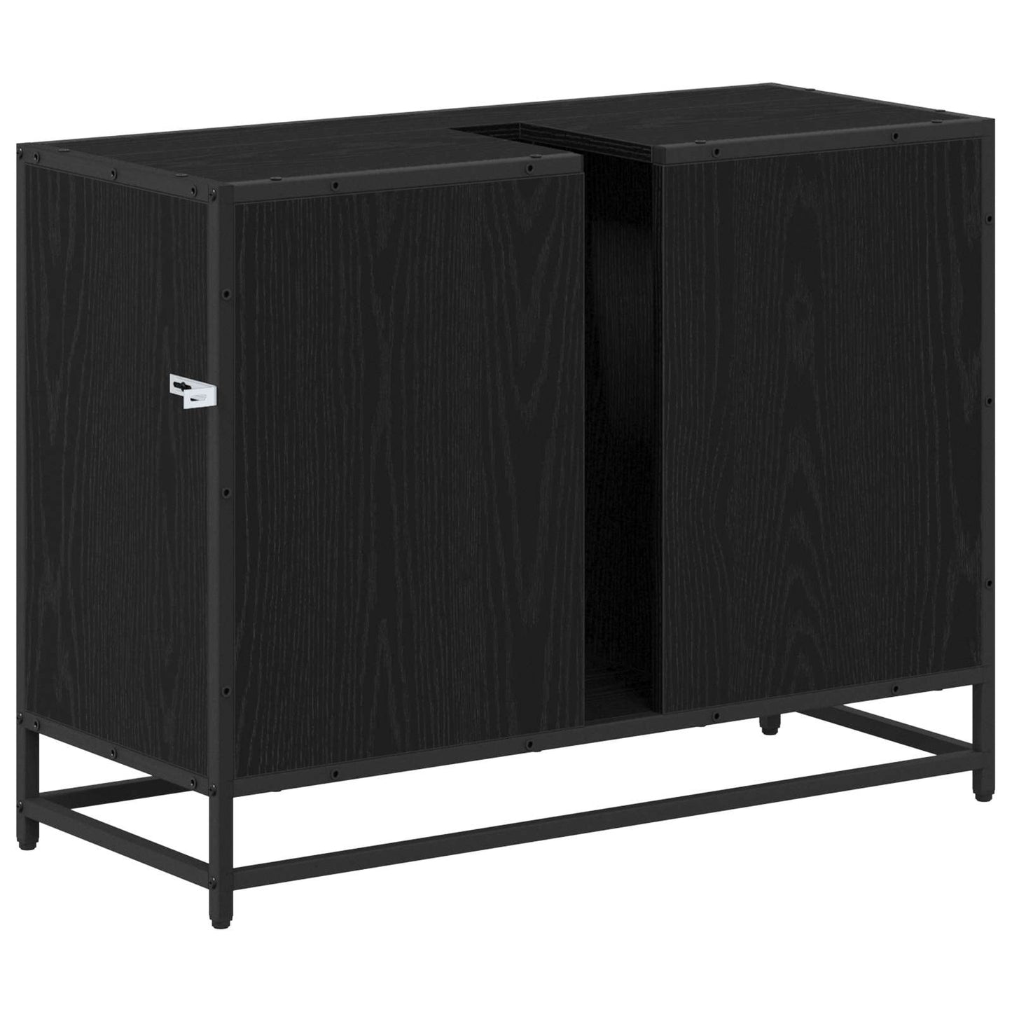 Mobile da Bagno Rovere Nero 80 x 33 x 60 cm Legno multistrato | homemem39