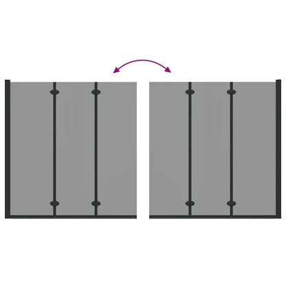 Involucro Doccia Nero 130 x 138 cm Vetro ESG e Alluminio