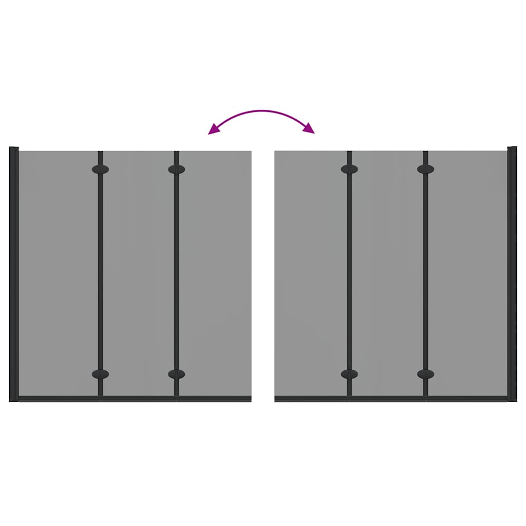 Involucro Doccia Nero 130 x 138 cm Vetro ESG e Alluminio