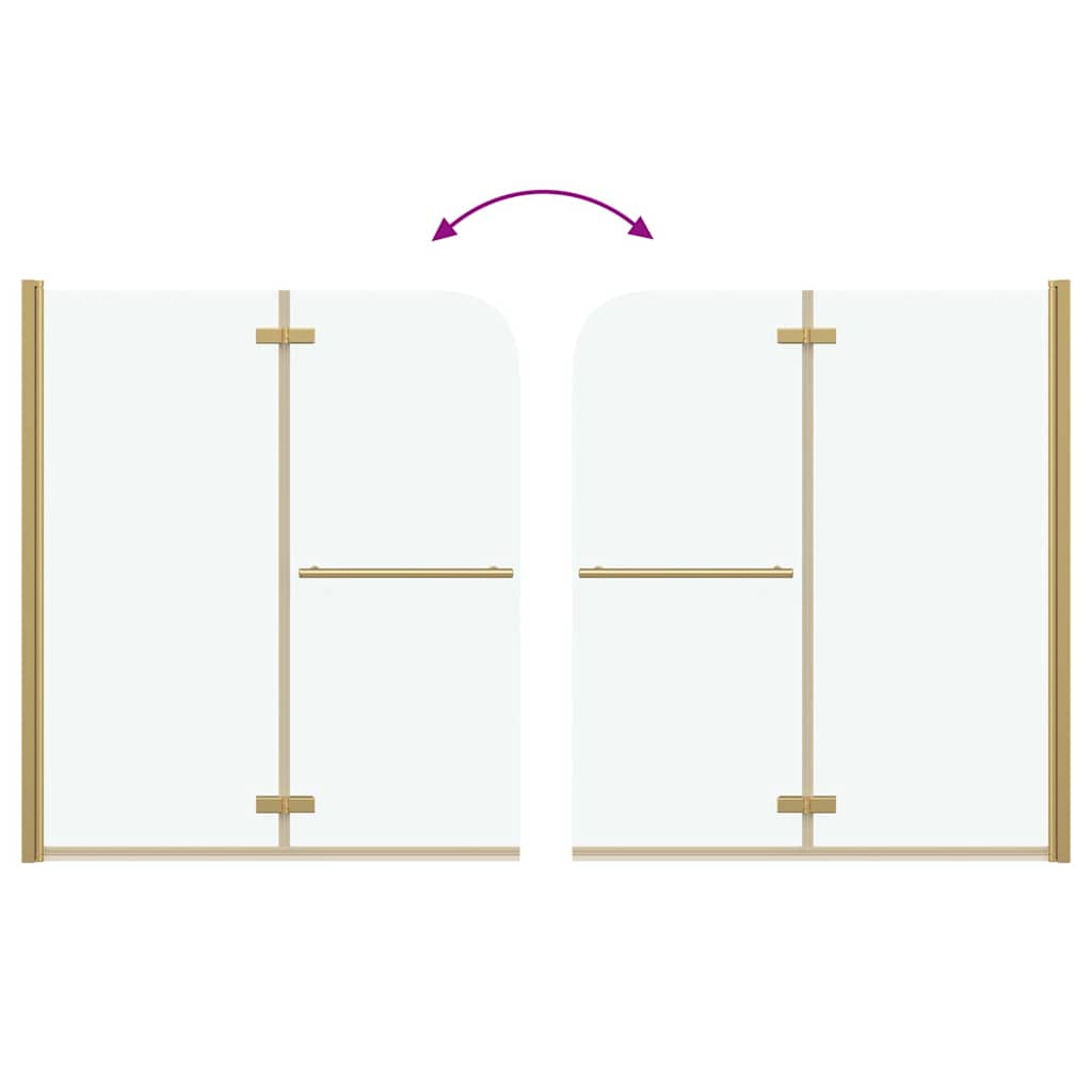 Involucro Doccia Oro 120 x 140 cm Vetro ESG e Alluminio | homemem39